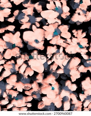 Abstract Flower Blur Soft Effect Watercolor Hand drawn Print 