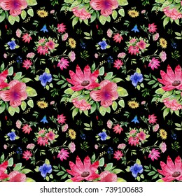 Abstract Flower Bouquet Seamless Pattern Big W