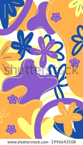 abstract flower illustration with purple, blue, and yellow for backdrop, wallpaper, backdrop, textile, and print Photo stock © 