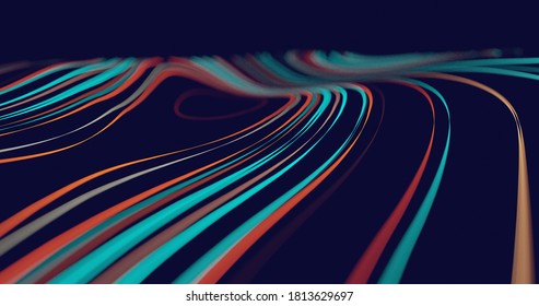 Abstract flowing lines background for your design project. 3D illustration. 3d rendering. Wallpaper. Futuristic background. Business. Topology  background.
