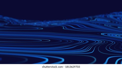 Abstract flowing lines background for your design project. 3D illustration. 3d rendering. Wallpaper. Futuristic background. Business. Topology  background.