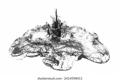 Abstract flowing wave particles background, 3d rendering. 3D illustration.