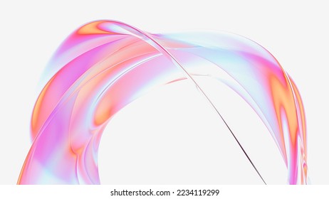 Abstract fluid 3d render holographic iridescent neon curved wave in motion bright background  Gradient design element for banners  backgrounds  wallpapers  posters   covers 