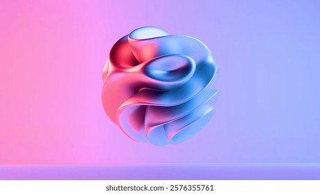 Abstract Fluid 3D Shape with Gradient Lighting