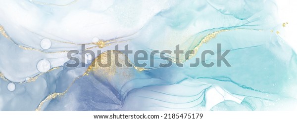 Abstract\
fluid art with alcohol ink technique painting, and decorated with\
gold foil glitter splash to look luxurious. Suitable for\
backgrounds, banners, cards, or wall\
decoration.