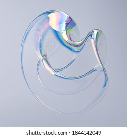 Abstract fluid liquid shapes  holographic spectral gradient texture  modern colorful art background isolated 3d rendering