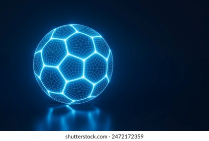 Abstract football and neon lines, glowing football, 3d rendering. 3d illustration. - Powered by Shutterstock