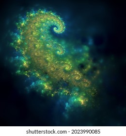 Abstract fractal art background. Infinitely repeating spiral shapes. I think it looks like an aerial view of an island.