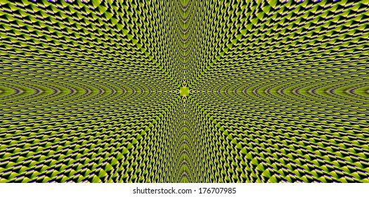 Abstract fractal background in high resolution with a simple detailed geometric pattern with perspective design and heading towards the infinity in bright yellow color
