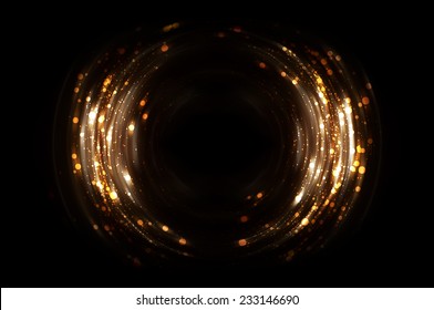 Abstract fractal brown background with crossing circles and ovals. disco lights background.