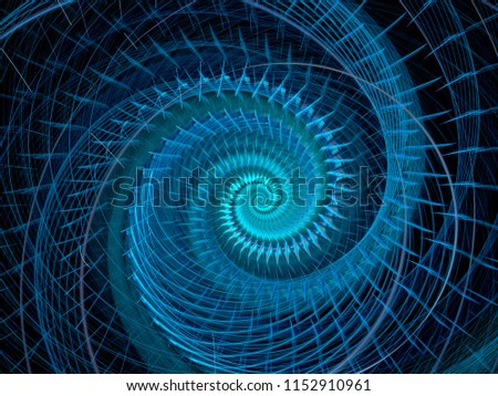Abstract fractal computer generated composition with spiral shapes