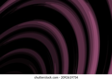 Abstract Fractal Design Art. Digital Endless Light Purple Arc On Black Background. Wave Pattern. End Of Galaxy. Thick Brush Painting Strokes. Bold And Dark Mood. Elliptical Or Semi Circle Texture. 