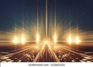 Abstract Fractal Futuristic Alien Landscape Or Intergalactic Highway