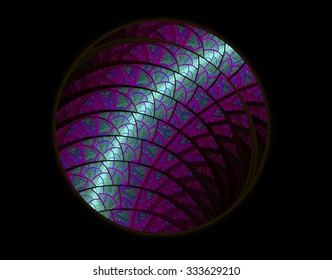 Abstract fractal image on the black background