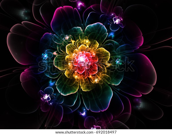 Abstract Fractal Luxurious Flower Computergenerated Image Stock ...