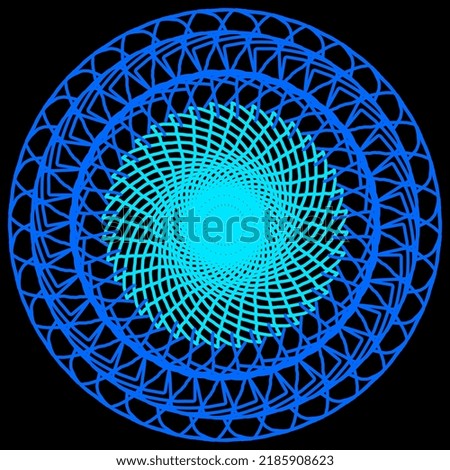 Abstract fractal pattern in the shape of a circular ornament such as eyeballs