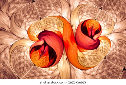 Abstract fractal patterns and shapes. Dynamic flowing natural forms. Flowers and spirals. Mysterious psychedelic relaxation pattern. 