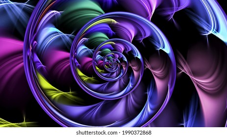 Abstract fractal patterns and shapes. Dynamic flowing natural forms. Flowers and spirals. Mysterious psychedelic relaxation pattern. Fractal pattern abstract background. Colourful Fractals background