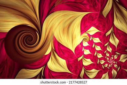 Abstract fractal patterns and shapes. Dynamic flowing natural forms. Flowers and spirals. Mysterious psychedelic relaxation pattern. 