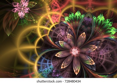 Download Abstract Fractal Patterns Shapes Dynamic Flowing Stock Illustration 728480434
