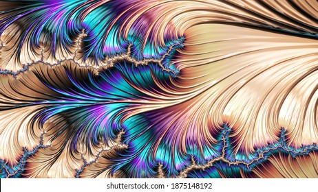 Abstract fractal patterns and shapes. Infinite universe.Mysterious psychedelic relaxation pattern.  3D render.