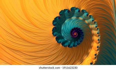 Abstract fractal patterns and shapes. Infinite universe.Mysterious psychedelic relaxation pattern. Dynamic flowing natural forms. Sacred geometry.Mystical spirals. 3D render.