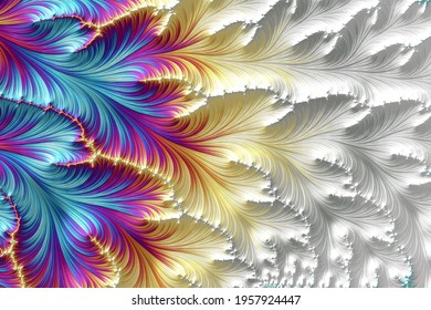Abstract fractal patterns and shapes. Infinite universe.Mysterious psychedelic relaxation pattern. Dynamic flowing natural forms. Sacred geometry.Mystical branches and waves . 3D render.