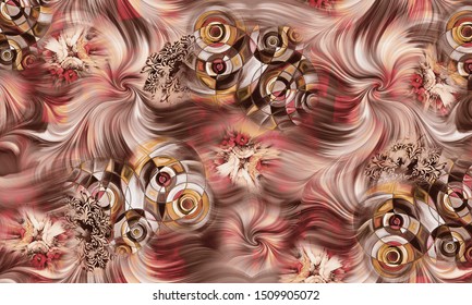 Abstract Fractal Patterns And Shapes. And Spirals