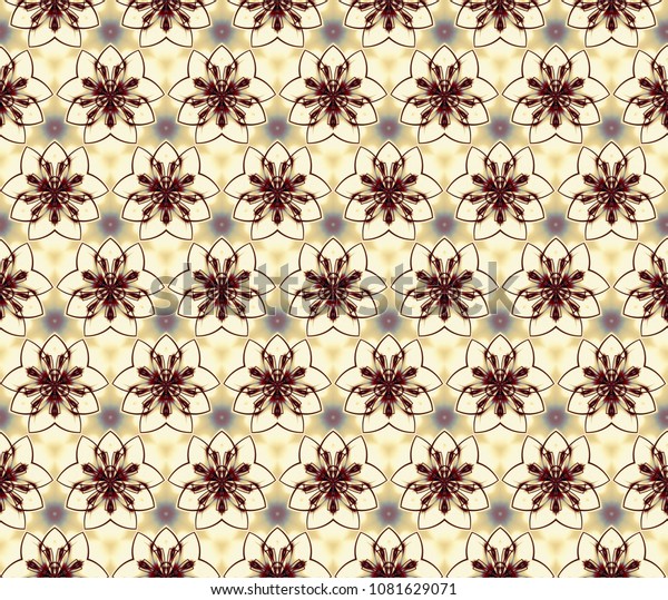 Abstract Fractal Seamless Background Marooncream Pattern Stock Illustration 1081629071