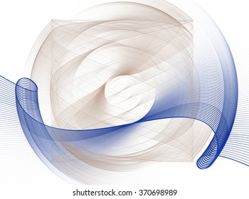 Abstract fractal shape with white background, computer-generated image for logo, design concepts, web, prints, posters. On the subject of education, science and technology
