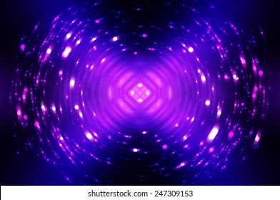 Abstract Fractal Violet Background With Crossing Circles And Ovals. Disco Lights Background.