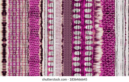 Abstract Fuchsia Colorful Ethnic Border Pattern