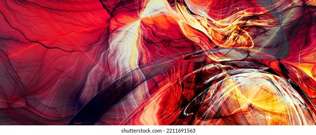 Abstract future background. Red wave banner. Fractal artwork for creative graphic design