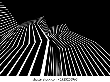 abstract futuristic architecture on black background 3d illustration