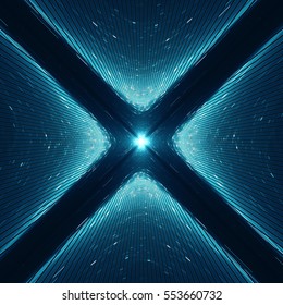 Abstract Futuristic Background In The Shape Of X 