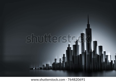 Similar – Illuminated skyscrapers in Frankfurt/Main during the blue hour