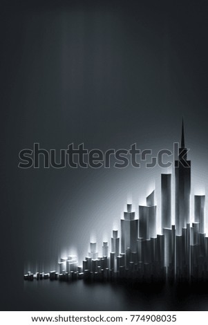 Similar – Illuminated skyscrapers in Frankfurt/Main during the blue hour