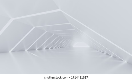 Abstract Futuristic Empty Floor And Room Sci-Fi Corridor With Light For Showcase,room,interior,display Products.Modern Future Cement Floor And Wall Background Technology Interior Concept.3d Render