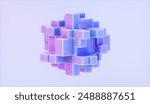 Abstract futuristic innovation business technology background with isometric 3d cube. 3d rendering.