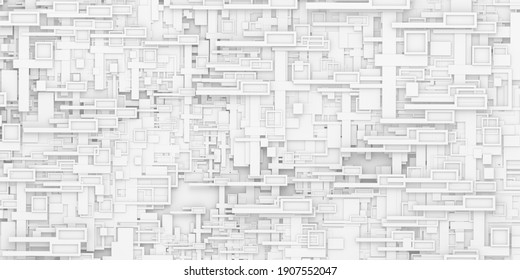 Abstract Futuristic Of Modern Flat Geometric Connection Network.Architecture Interiors Concept Background.3D Illustration And Rendering.