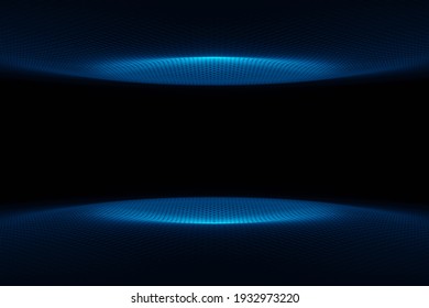 Abstract Futuristic Technology cyber space blue wave background 3d rendering