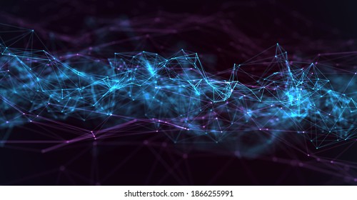 Abstract futuristic - technology with polygonal shapes on dark blue background. Design digital technology concept. 3d illustration	 - Shutterstock ID 1866255991