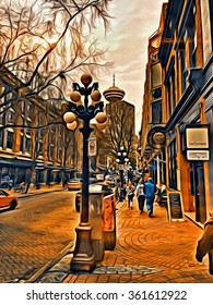 Abstract Of Gastown In Vancouver B.C.