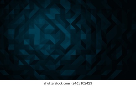 Abstract geometric background with blue triangles pattern. Polygonal texture with 3d triangular mosaic. Modern abstract background with blue diamond and crystal shapes, 3d render illustration