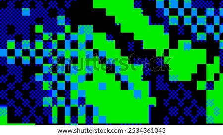 Abstract geometric background design elements in 80s, 90s, Y2K, 2000s lo-fi retro 8-bit pixel retro style. Modern grunge poster, flyer composition, brutalism, anti design, colorful geometrical shapes