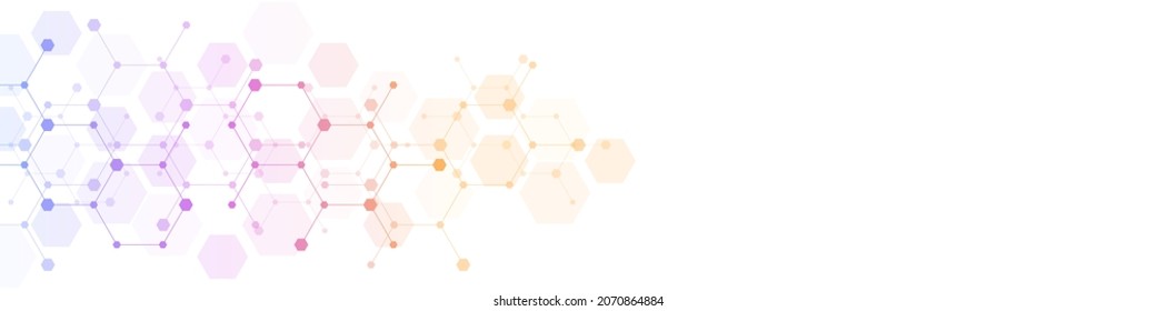 Abstract geometric background with a hexagon pattern. Hexagonal shape design elements for a banner or website header template. Illustration