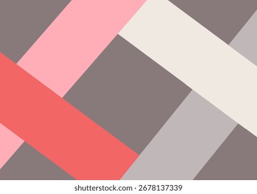 abstract geometric background with overlapping rectangles in shades of red, pink, brown, gray. modern minimalis design with clean lines and diagonal shapes. for wallpaper, digital art