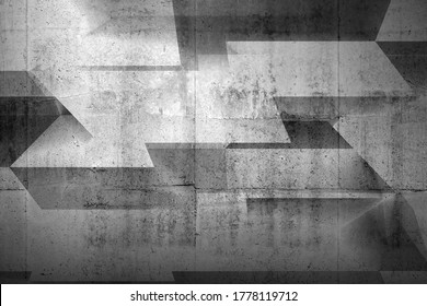 Abstract Geometric Background, Parametric Pattern With Concrete Texture, 3d Rendering Illustration