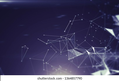 Abstract geometric background with triangular cells for design. Bright multicolored digital illustration with polygons on a dark background.