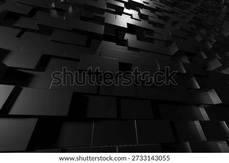 Abstract geometric black cubes composition for modern design. 3d render.